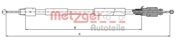 Handler.Part Cable, parking brake METZGER 107630 1