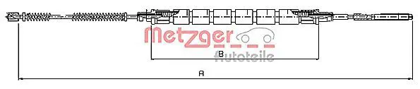 Handler.Part Cable, parking brake METZGER 109031 1