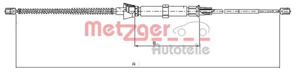 Handler.Part Cable, parking brake METZGER 109034 1