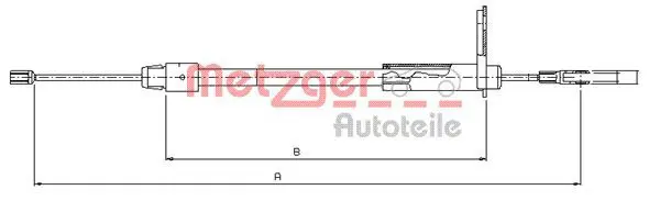 Handler.Part Cable, parking brake METZGER 109435 1