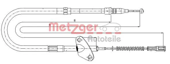 Handler.Part Cable, parking brake METZGER 109871 1