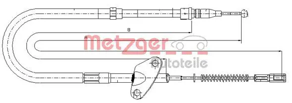 Handler.Part Cable, parking brake METZGER 109872 1