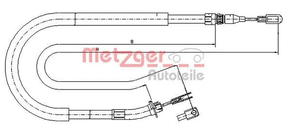 Handler.Part Cable, parking brake METZGER 109873 1