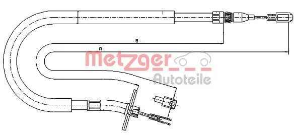 Handler.Part Cable, parking brake METZGER 109875 1