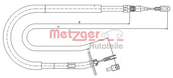 Handler.Part Cable, parking brake METZGER 109876 1