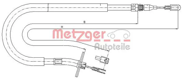 Handler.Part Cable, parking brake METZGER 109879 1