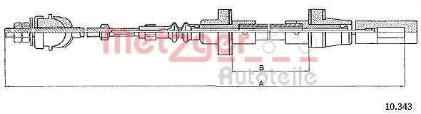 Handler.Part Clutch cable METZGER 10343 1