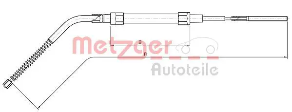 Handler.Part Cable, parking brake METZGER 104134 1