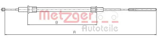 Handler.Part Cable, parking brake METZGER 104153 1