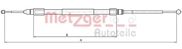 Handler.Part Cable, parking brake METZGER 104159 1