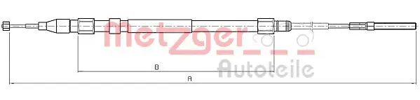 Handler.Part Cable, parking brake METZGER 104266 1