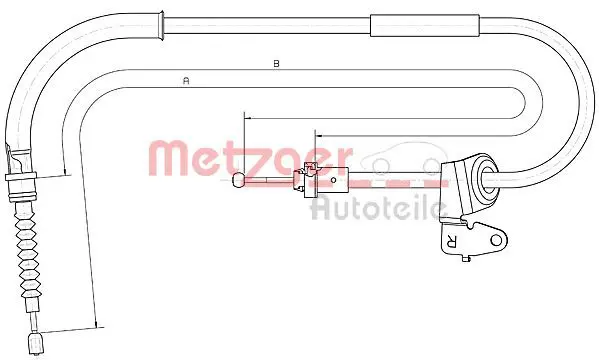 Handler.Part Cable, parking brake METZGER 104304 1