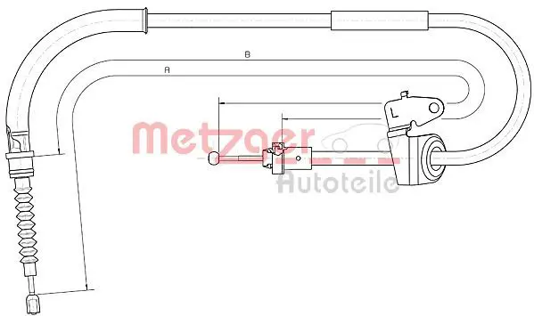 Handler.Part Cable, parking brake METZGER 104305 1