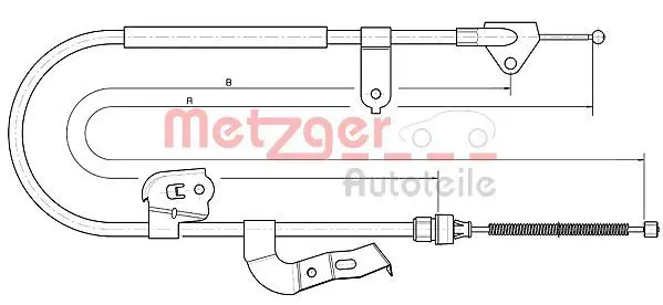 Handler.Part Cable, parking brake METZGER 104511 1