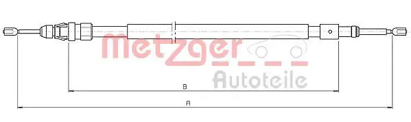 Handler.Part Cable, parking brake METZGER 104523 1