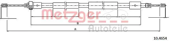 Handler.Part Cable, parking brake METZGER 104654 1