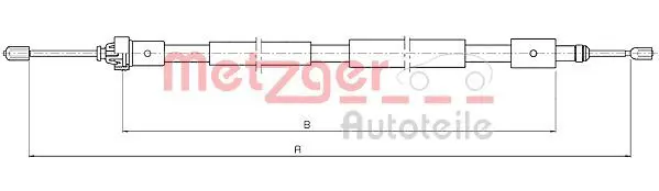 Handler.Part Cable, parking brake METZGER 104655 1