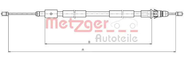 Handler.Part Cable, parking brake METZGER 104657 1