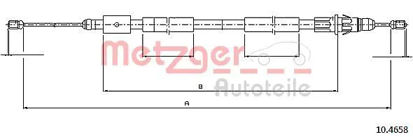 Handler.Part Cable, parking brake METZGER 104658 1