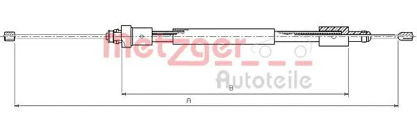 Handler.Part Cable, parking brake METZGER 104705 1