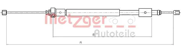 Handler.Part Cable, parking brake METZGER 104707 1