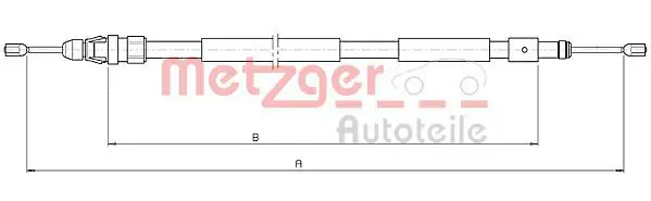 Handler.Part Cable, parking brake METZGER 104708 1