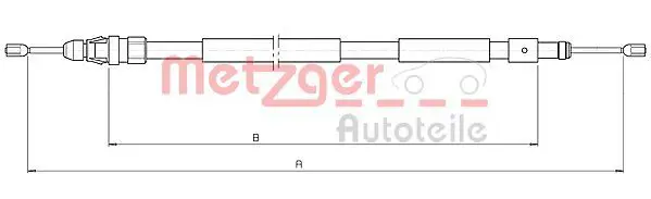 Handler.Part Cable, parking brake METZGER 104709 1