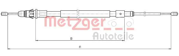 Handler.Part Cable, parking brake METZGER 104717 1