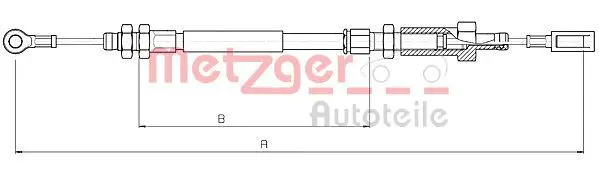 Handler.Part Cable, parking brake METZGER 104723 1