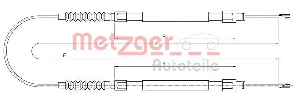 Handler.Part Cable, parking brake METZGER 104731 1