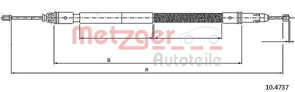 Handler.Part Cable, parking brake METZGER 104737 1