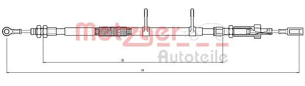 Handler.Part Cable, parking brake METZGER 104740 1