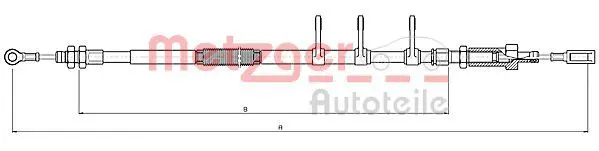 Handler.Part Cable, parking brake METZGER 104741 1