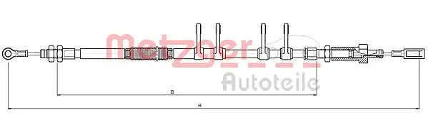 Handler.Part Cable, parking brake METZGER 104743 1