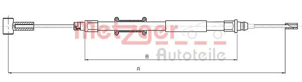 Handler.Part Cable, parking brake METZGER 104745 1