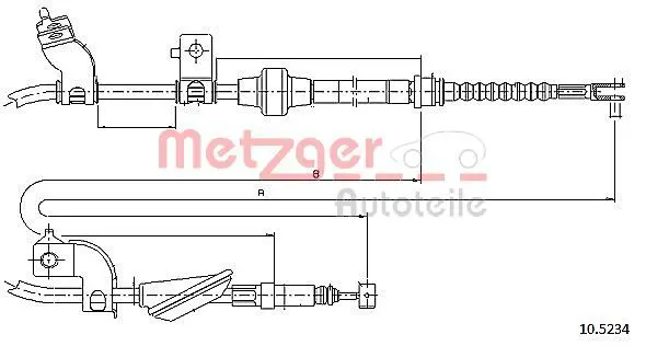 Handler.Part Cable, parking brake METZGER 105234 1