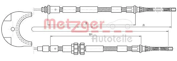 Handler.Part Cable, parking brake METZGER 105354 1