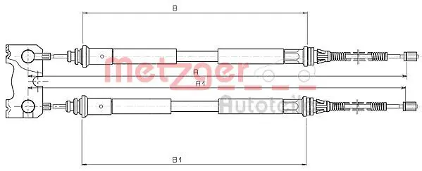 Handler.Part Cable, parking brake METZGER 105355 1