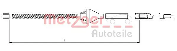 Handler.Part Cable, parking brake METZGER 105365 1