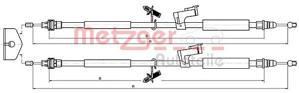 Handler.Part Cable, parking brake METZGER 105368 1