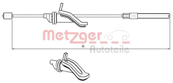 Handler.Part Cable, parking brake METZGER 105369 1