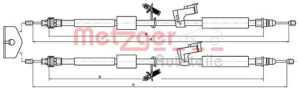 Handler.Part Cable, parking brake METZGER 105370 1