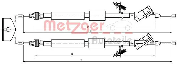 Handler.Part Cable, parking brake METZGER 105371 1