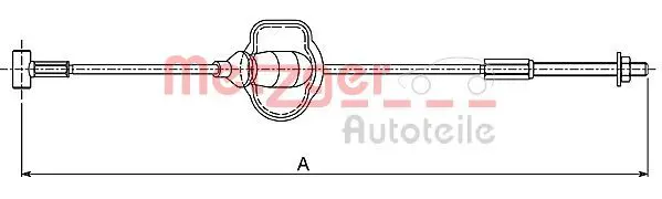 Handler.Part Cable, parking brake METZGER 105416 1