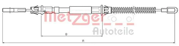 Handler.Part Cable, parking brake METZGER 105973 1