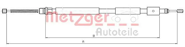 Handler.Part Cable, parking brake METZGER 106031 1