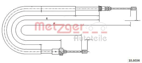 Handler.Part Cable, parking brake METZGER 106034 1