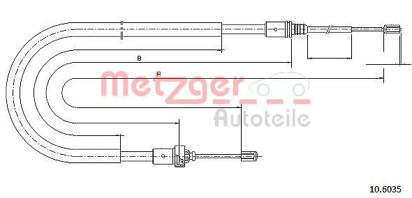 Handler.Part Cable, parking brake METZGER 106035 1