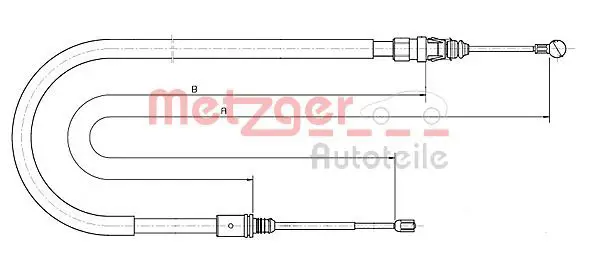 Handler.Part Cable, parking brake METZGER 106224 1