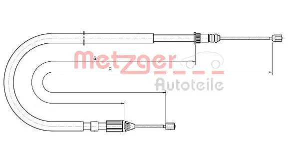 Handler.Part Cable, parking brake METZGER 106684 1